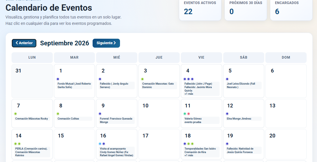 CRM Vital Client - Eventos