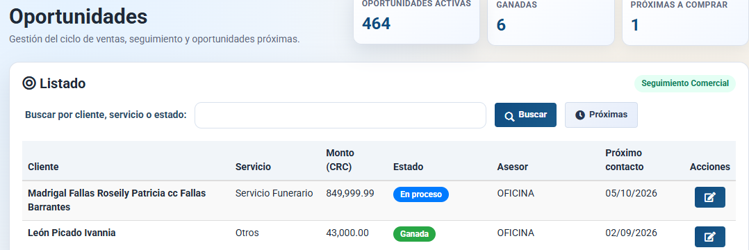 CRM Vital Client - Oportunidades
