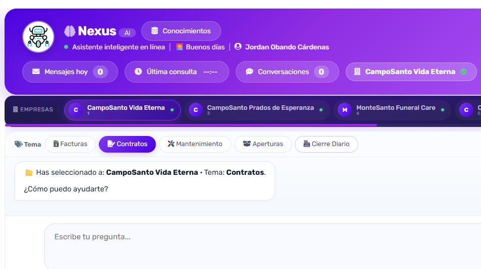 Sistema de tickets Nexus - Asistente Nexus AI